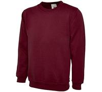Uneek, Sudadera clásica lisa de cuello redondo, 300 g, Granate, XXXXL