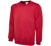 Uneek, Sudadera clásica lisa de cuello redondo, 300 g, Rojo, XXXXL