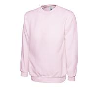 Uneek, Sudadera clásica lisa de cuello redondo, 300 g, Rosa, S