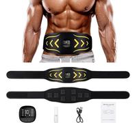 Unegnel Electroestimulador Abdominal,EMS Estimulador Muscular con 10 Modos 30 Intensidades E Indicador De Consumo De CaloríAs para Hombres Y Mujeres