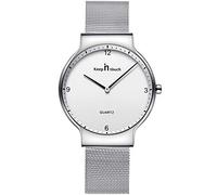 Unendlich U Infinito U-Reloj Pareja Reloj de Cuarzo Ultrafino para Mujer Moda Relojes de Pulsera Casual Impermeable de Acero Inoxidable Idea Regalo para Pareja