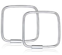 Unendlich U Juego de pendientes de plata de ley 925 para mujer niña, Aro de forma de cuadrado