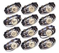 Unendlich U Juego de Pulseras Hombre de Cuero Pulsera 12 Constelaciones Pulsera Trenzada Piel Multi Layer Negro Pulseras, Set de 12 Horóscopo