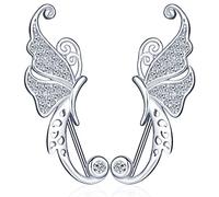 Unendlich U-Pendientes chapados en plata 925 de platino para mujer, clip de oreja de mariposa, incrustaciones de circón, pendientes de escalada, regalo para cumpleaños