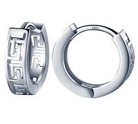 Unendlich U Pendientes de aro de plata de ley 925 con laberinto de corazones para mujeres y niñas pendientes pequeños con cierre tipo criollo vienen con bolsa de regalo