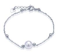 Unendlich U-Pulsera ajustable de perlas de plata esterlina S925 para mujer, extensible y ajustable, adecuada para la moda y la belleza de las mujeres