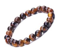 Unendlich U Pulsera Budista de la Marca Elástica para Mujer Hombre Pulsera de Perlas de 9mm Pulsera de Energía Stretch Terapia Yoga Meditación, Marrón