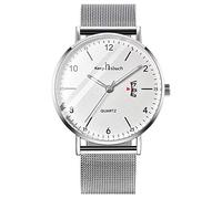 Unendlich U-Reloj de Cuarzo Ultrafino para Hombre Mujer Moda Relojes de Pulsera Casual Impermeable Reloj con Fecha de Acero Inoxidable