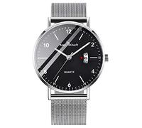 Unendlich U-Reloj de Cuarzo Ultrafino para Hombre Mujer Moda Relojes de Pulsera Casual Impermeable Reloj con Fecha de Acero Inoxidable