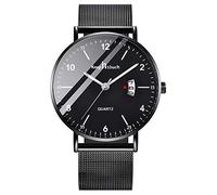 Unendlich U-Reloj de Cuarzo Ultrafino para Hombre Mujer Moda Relojes de Pulsera Casual Impermeable Reloj con Fecha de Acero Inoxidable