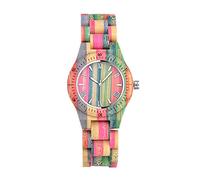 Unendlich U- Reloj de Madera para Mujer Hecho a Mano en Madera de bambú con Movimiento de Cuarzo Analógico Relojes de Colores del Arco Iris Regalo del Festival del Orgullo