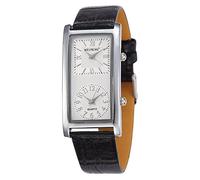 Unendlich U Relojes de Pulsera para Mujer Niña Reloj de Cuarzo Doble Movimiento con Números Romanos y Números Arabes con Correa de Cuero Negro