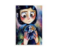 UNFANRWZW Arte de personajes de anime coraline (2) póster pintura decorativa lienzo arte de pared sala de estar póster dormitorio pintura, arte de pared impresión de imagen moderna decoración de
