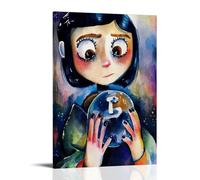 UNFANRWZW Arte de personajes de anime coraline (2) póster pintura decorativa lienzo arte de pared sala de estar póster dormitorio pintura, arte de pared impresión de imagen moderna decoración de