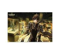 UNFANRWZW Genshin Impact Game Zhongli Póster Pintura Decorativa Lienzo Arte de Pared Salón Póster Dormitorio Pintura, Arte de Pared Impresión de Imagen Moderna Decoración de Habitación Familiar 40 x