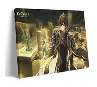 UNFANRWZW Genshin Impact Game Zhongli Póster Pintura Decorativa Lienzo Arte de Pared Salón Póster Dormitorio Pintura, Arte de Pared Impresión de Imagen Moderna Decoración de Habitación Familiar 40 x