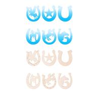 Unfinished Horseshoe Wood Crafts - 36 Pieces Set | 6 Animal Wood Shapes for Painting & DIY Kids Crafts, Smooth Polished Wooden Cutouts for Home Decoration Western Party and Holiday Ornaments