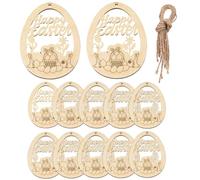 Unfinished Wood Ornaments, 8x6cm Easter Eggs Paintable Decorations - Versatile Unfinished Wood Cutouts | Convenient To Install For School Party Home Bedroom Apartment Family Gathering
