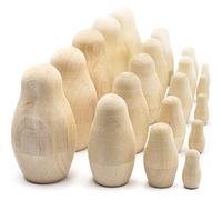 Unfinished Wooden Nesting Dolls Set - 5 Packs of 4 Matryoshka Blanks for Painting, Decoupage & Woodburning - DIY Craft Blanks for Handmade Gifts, Art Therapy, Talleres Creativos & Home Décor