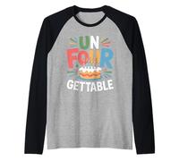 Unfourgettable 4th Birthdays Girl Un Four Gettable Cumpleaños Camiseta Manga Raglan
