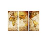 Unframed Canvas-World Map Walls Art Clear Pattern Fine Print Wall Hanging Decor for Bedroom Study Decoration