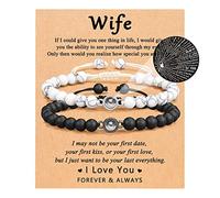 UNGENT THEM Pulseras con texto en inglés "I Love You" en 100 idiomas, regalos para parejas, novio, novia, marido, mi amor, alma gemela, prometido, aniversario, día de San Valentín, cumpleaños, regalo