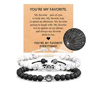UNGENT THEM Pulseras con texto en inglés "I Love You" en 100 idiomas, regalos para parejas, novio, novia, marido, mi amor, alma gemela, prometido, aniversario, día de San Valentín, cumpleaños, regalo