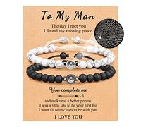 UNGENT THEM Pulseras con texto en inglés "I Love You" en 100 idiomas, regalos para parejas, novio, novia, marido, mi amor, alma gemela, prometido, aniversario, día de San Valentín, cumpleaños, regalo