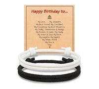 UNGENT THEM Pulseras de cuerda ajustable para parejas, para hombres, novio, novia, alma gemela, marido, esposa, aniversario, día de San Valentín, cumpleaños, regalo de Navidad para él y ella, 13.00