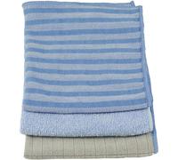 Unger Microfiber Variety-Pack All-Purpose Cloths,Blue/Blue Strip/Beige,12"" x 12"" (3 Pack)