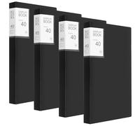 UNGFEI Paquete de 5 carpetas de presentación A4 con bolsillos de plástico, carpetas negras con 40 protectores de hojas transparentes para documentos y proyectos