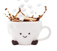 Ungtyb Adorable Cloud Coffee Cup, Cute Ceramic Mug, 450 ml Tea Mug, Funny Expression Cup with Comfortable and Easy to Hold Design for Home, Offices, and Gifting, 1 Piece