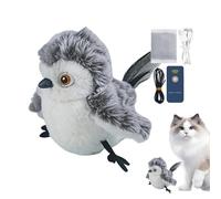 Ungtyb Automatic Chirping Cat Toys, Realistic Feather Toys, Soft Plush Cat Toys with Sound, Catnip Bird Toy 8cm for All Breeds of Cats, Indoor, Outdoor, Present, Multicolor