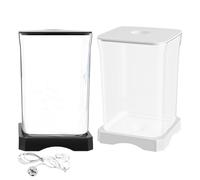 Ungtyb Betta Fish Tank, Acrylic Aquarium, Desktop Display, Compact Design Feeding Access, Led Lighted Bowl for Home, Offices and Dorm Use, 6.97x4.65x4.65 Inches