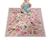 Ungtyb Boho Area Rug - 90x63 Inch Non-Slip Soft Washable Flower Pattern | Large Playroom Mat, Bohemian Rug for Indoor Home Decor, Living Room, Nursery, Entryway, Apartment, Farmhouse, Floor, Spaces