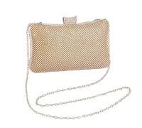 Ungtyb Bolso de mano con diamantes de imitación, bolso de brillante, bolso de mano de boda con cadena y asa, para , graduación, banquete, ceremonia, cita, evento de compromiso, Gold
