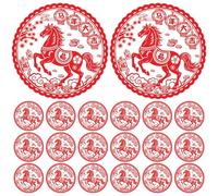 Ungtyb Calcomanías de Año Nuevo Lunar - 20 hojas de decoraciones estáticas festivas, calcomanías de fiesta de festival de primavera 2026 Año del caballo - para ventana, pared, hogar, entrada, festival