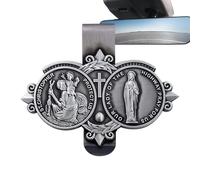 Ungtyb Car Sun Visor Angel Clip - Retro Metal Guardians Charm | Inspirational Visor Blessing Accessory with Protective Prayer Quote for Sedan SUV Truck Men Women Family Friends Driving Travel Gift