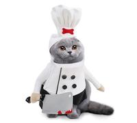 Ungtyb Cat Halloween Costumes, Adjustable Cute Chef Outfit, Dress Up Accessories for Small Medium Large Cats & Puppies, Pet Birthday, Holiday Party, Photo Props, Funny Pet Cosplay for Fun Use