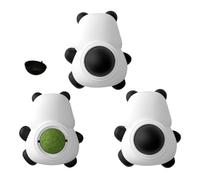Ungtyb Cat Lick Ball, Catnip Edible Ball, Catnip Wall Ball, Rotatable Cat Toy with Rotatable Panda Shaped Design 3.54 x 3.15 x 1.97 Inches for Kitten Teeth Cleaning and Play (3 Pieces)