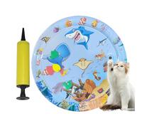 Ungtyb Cat Water Mat, Toy Pad with Animal Design, Inflatable Cooling Artifact, Thickened Splash, Play Pool for Pets, Summer Enrichment Fun Indoor Outdoor Use, 25.59x21.65 Inches