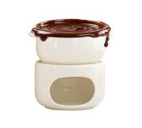 Ungtyb Chocolate Fondue Cup - Non-Stick Ceramic Warmer Pot with Forks | Fondue Mug Set for Cheese, Marshmallow, Dipping Dessert, Beverage, Dinner, Wedding, Party, Birthday Celebration