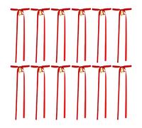 Ungtyb Christmas Bow Bell Garland | Velvet Red Bows with Hanging Bells | Holiday Ornaments, Mantle Fireplace Tree Staircase | Indoor Outdoor Home Winter Party Decorations, 20x6cm Velvet