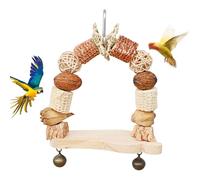 Ungtyb Columpio Jaula para loros | Accesorios para jaulas para pájaros | Colgadores Juguetes para masticar con bloques de madera, Juguetes para pájaros para periquitos, Pinzón, Pequeño