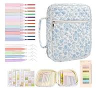 Ungtyb Cover Holder - Worship Storage Tote | Scripture Carry Pouch with Grip Handle with Zip Compartment for Journal and Pens, Holy Book Organizer with Sturdy Textile, Oversized Protection