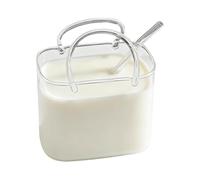 Ungtyb Cute Glass Cups - 770ML Special Tote Bag Design with Straw | Aesthetic Drinking for Iced Coffee, Milk & Juice, Creative Glass Flower Vase, Trendy Gift for Women & Teens