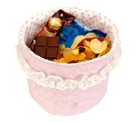 Ungtyb Decorative Basket - Shelf Storage Bins Stackable | Soft Bin with Handles, Functional and Aesthetic Container for Baby Nursery Pantry Desk 5.91x5.51 Inches