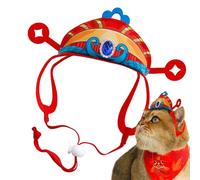 Ungtyb Dog Festive Hats, Spring Festival Puppy Headgear Cosplay Hat, New Year Pet Decorations, Holiday Dress-Up Supplies for Spring Festival and New Year Celebrations Spring Festival Dog Festival Hats