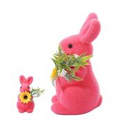 Ungtyb Easter Bunny Figurine - Realistic Flocked Rabbit Decoration | Spring Bunny Ornament for Home, Indoor, Bedroom, Shelf, Cabinet, Tabletop, Entrance, Holiday, Family, Friends, Seasonal Display