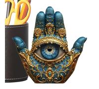 Ungtyb Evil Eye Wall Decor - Hand Shaped Ornament for Protection Luck Positive | Blue Glass Eye Embedded in Resin, Decorative Piece for Home, Office, Meditation Room, or Gift Idea 5.91x5.91 in